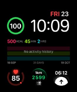 Track Record watch face preview image for Apple Watch