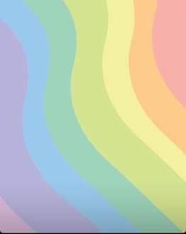 Pastel rainbow watch face featuring wavy soft bands of lavender, mint, yellow, and peach colors in a soothing design