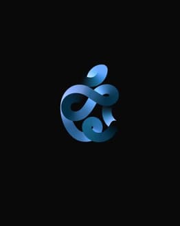 Flowing blue ribbon-inspired wallpaper design for Apple Watch