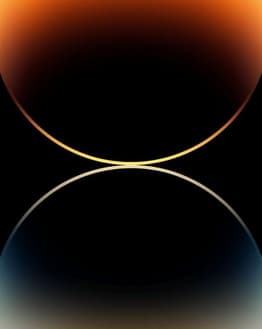 Golden and blue gradient wallpaper with a reflective arc for Apple Watch