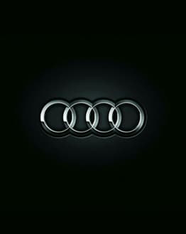 Audi-inspired Apple Watch face featuring the iconic four-ring logo on a black background