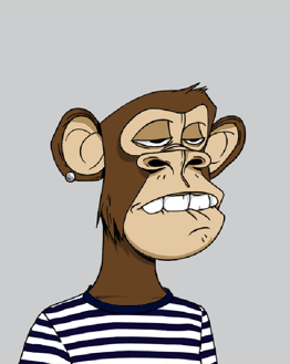 Illustration of an ape wearing a striped sailor shirt and an earring, featured on a watch face.