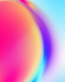 Abstract gradient design with a vibrant orb blending pink, purple, yellow, and blue hues, displayed on a watch face.