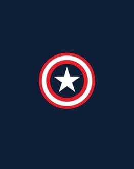 Captain America shield watch face displaying the iconic red, white, and blue shield with a star on a navy background.
