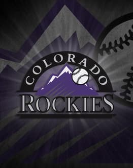 The Colorado Rockies logo with a purple mountain and baseball accents on a dynamic background, designed for a watch face.