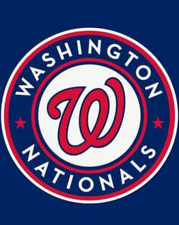 Washington Nationals watch face featuring the team’s iconic “W” logo in red and white with bold blue accents.
