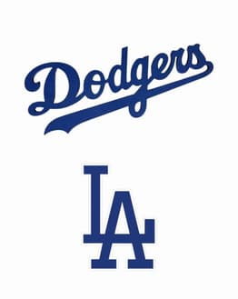 Los Angeles Dodgers watch face with the iconic Dodgers script and LA logo on a white background.