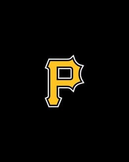 Pittsburgh Pirates watch face displaying the team’s bold yellow "P" logo on a sleek black background.