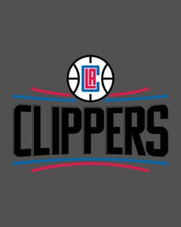 Los Angeles Clippers logo with a basketball-themed background in red, blue, black, and white, displayed on a watch face.