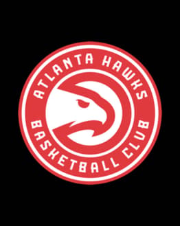 Atlanta Hawks logo with a red and white circular background, displayed on a watch face.