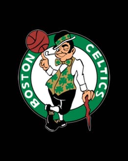 Boston Celtics logo featuring a leprechaun spinning a basketball, displayed on a watch face.
