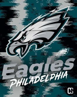 Philadelphia Eagles logo with a bold digital background, featured on a watch face.