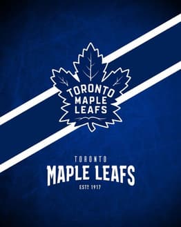 Toronto Maple Leafs logo with a blue and white background, featured on a watch face.