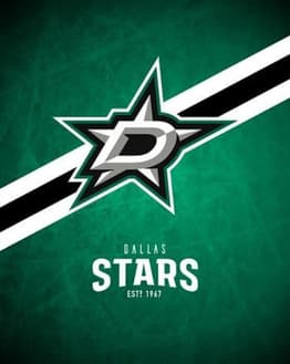 Dallas Stars logo with a green and black background, featuring the iconic star design, displayed on a watch face.