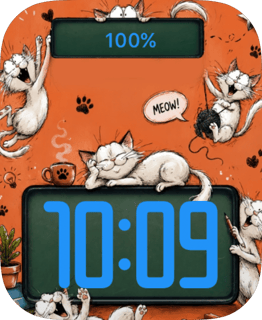 White Cat Swirl watch face preview for Apple Watch