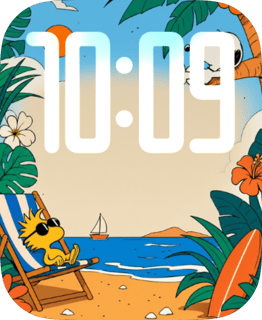Woodstock Beach watch face preview for Apple Watch