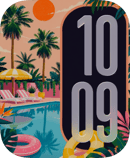 Poolside Palms watch face for Apple Watch