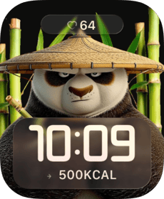 Bamboo Warrior Panda Apple Watch face - TV
