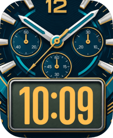 Blue Chrono Apple Watch face - Luxury