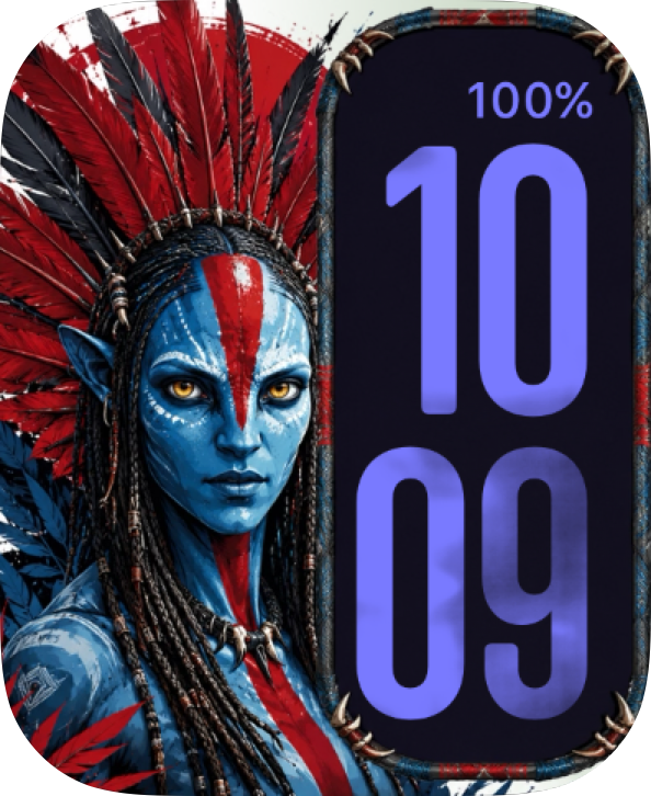 Blue Warrior Portrait Apple Watch face - Special Collections