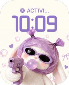 Bubblegum Bunny watch face preview image for Apple Watch
