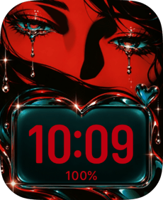 Crimson Tears watch face preview image for Apple Watch