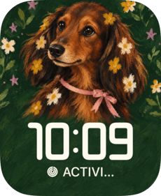 Daisy Spaniel watch face preview image for Apple Watch