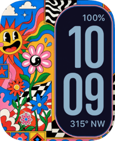Flower Pop Sun Apple Watch face - Art