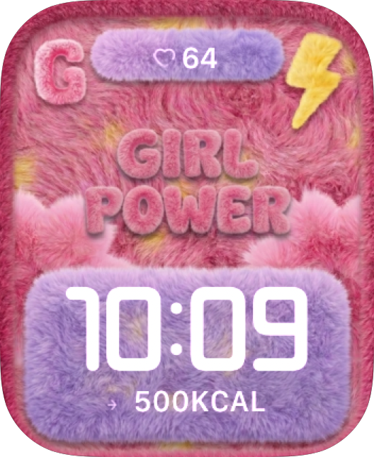 Girl Power Fuzzy Apple Watch face - Art