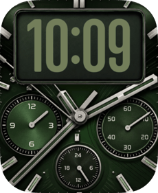 Green Chrono Apple Watch face - Luxury