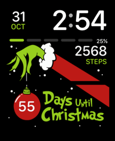 Grinch Countdown Duo Apple Watch face - Special Collections