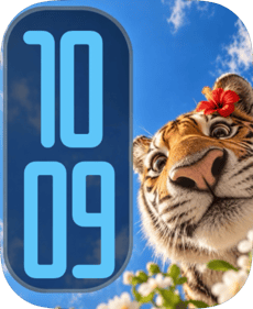 Hibiscus Tiger watch face preview image for Apple Watch