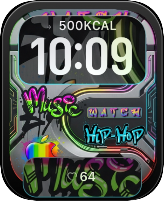 Hip Hop Neon Apple Watch face - Art