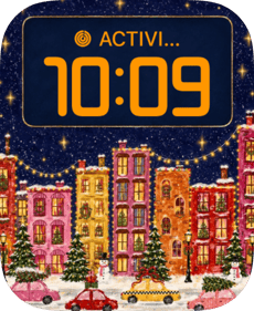 Holiday Avenue watch face preview image for Apple Watch