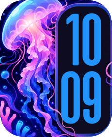 Jellyfish Neon Flow Apple Watch face - Anime