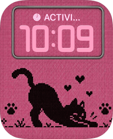 Kitten Stretch watch face preview image for Apple Watch