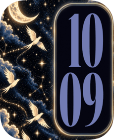 Moonlit Doves watch face preview image for Apple Watch