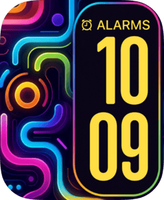 Neon Circuit Alarms Apple Watch face - Art