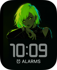 Neon Gaze Apple Watch face - Anime