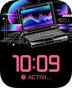Neon Notebook watch face preview image for Apple Watch