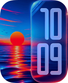Neon Sunset Apple Watch face - Art