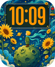 Ocean Sunflower Moon Apple Watch face - Nature