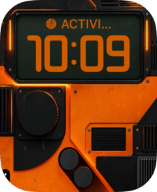 Orange Mech watch face preview image for Apple Watch