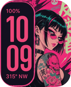 Punk Cherry Girl Apple Watch face - Anime