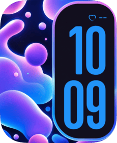 Purple Bubble Glow Apple Watch face - Art
