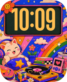 Rainbow Cat Deck Apple Watch face - Art