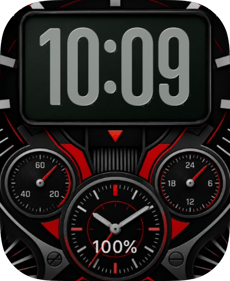Red Gauges Apple Watch face - Cars