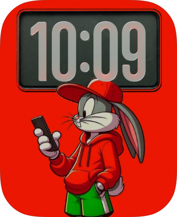 Red Rabbit Text Apple Watch face - TV