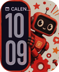Retro Robot Hearts Apple Watch face - Video Games