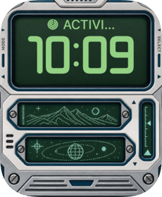 Silver Orbit watch face preview image for Apple Watch